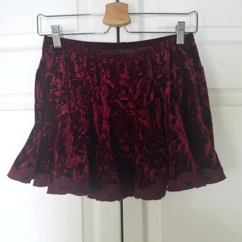 Tripp Nyc velvet mini skirt